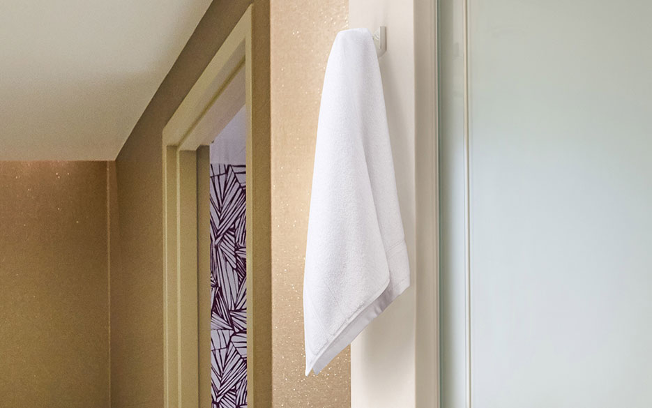 Striped Trim Hand Towel